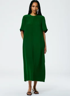Best Tibi 4 Ply Silk T-Shirt Dress Grass