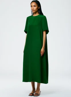 Best Tibi 4 Ply Silk T-Shirt Dress Grass