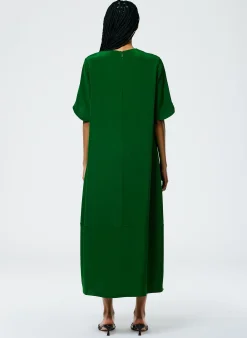 Best Tibi 4 Ply Silk T-Shirt Dress Grass