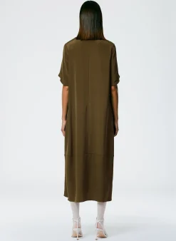 Discount Tibi 4 Ply Silk T-Shirt Dress Wood