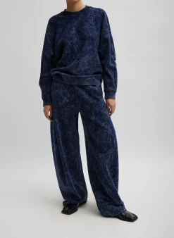 Outlet Tibi Acid Wash Winslow Sweatpant Acid Navy