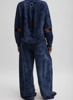 Outlet Tibi Acid Wash Winslow Sweatpant Acid Navy