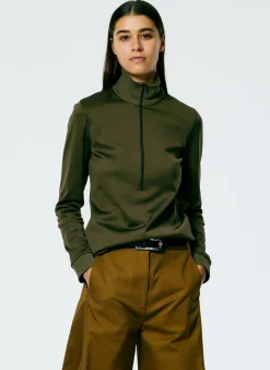 Tibi Active Knit Slim Sporty Top Wood