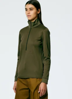 Tibi Active Knit Slim Sporty Top Wood
