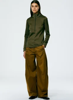 Tibi Active Knit Slim Sporty Top Wood
