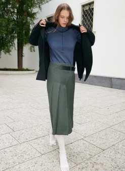 Outlet Tibi Active Knit Slim Sporty Top Navy Fog