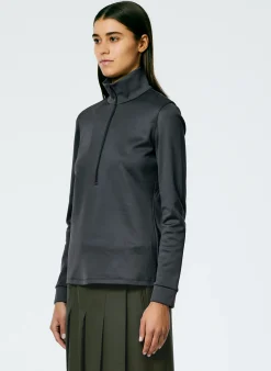 Outlet Tibi Active Knit Slim Sporty Top Navy Fog