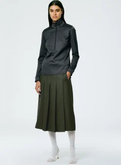 Outlet Tibi Active Knit Slim Sporty Top Navy Fog