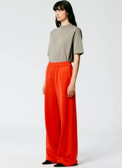 Clearance Tibi Active Knit Wide Leg Pull On Pant Red