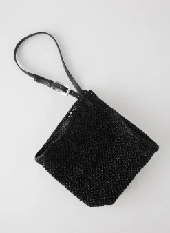 Hot Tibi Aire Libre Mesh Crochet Bag Black