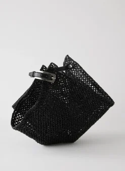 Hot Tibi Aire Libre Mesh Crochet Bag Black