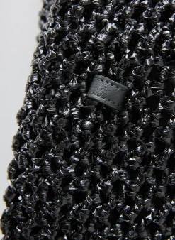 Hot Tibi Aire Libre Mesh Crochet Bag Black
