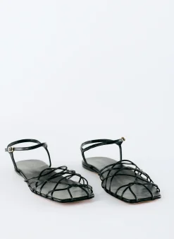 Tibi Berneice Kidskin Sandal Black