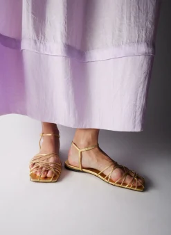Best Tibi Berneice Kidskin Sandal Gold
