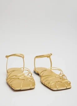 Best Tibi Berneice Kidskin Sandal Gold