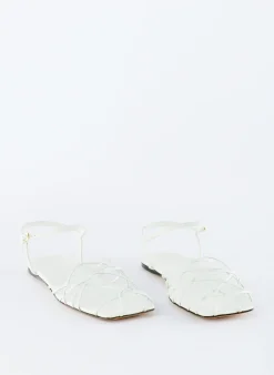 Sale Tibi Berneice Kidskin Sandal Optic White