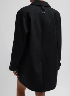 Outlet Tibi Bonded Luxe Twill Carcoat Black