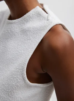 Clearance Tibi Boucle Knit Sleeveless Top White