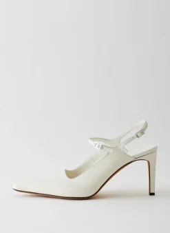 Tibi Calf Bob Slingback White