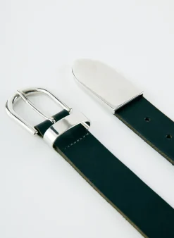 Tibi Carlos Leather Belt Black