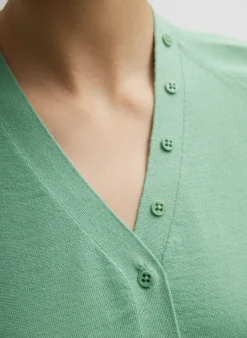 Sale Tibi Cashmere Silk Blend Slim Cardigan Green Tea