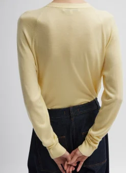 Outlet Tibi Cashmere Silk Blend Slim Cardigan Lemon Ice