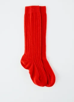 Tibi Cashmere Socks Red