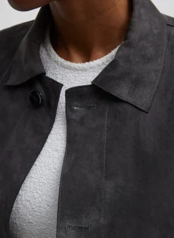 Best Tibi Cassiterite Suede Carcoat Grey