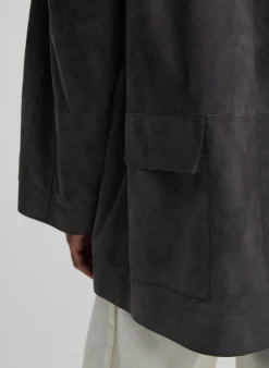 Best Tibi Cassiterite Suede Carcoat Grey