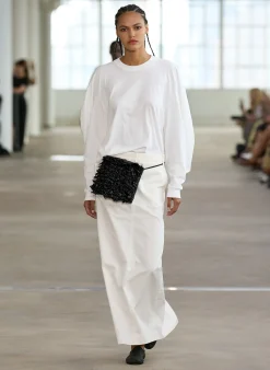 Clearance Tibi Chino Maxi Skirt White