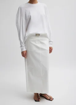 Clearance Tibi Chino Maxi Skirt White