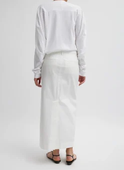 Clearance Tibi Chino Maxi Skirt White