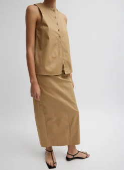 Sale Tibi Chino Maxi Skirt Tan
