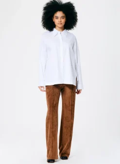 Outlet Tibi Classic Shirting Oversized Gabe Shirt White