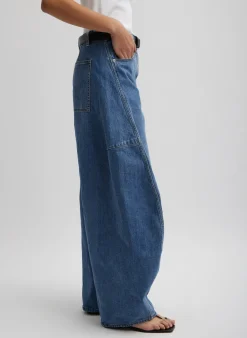 Outlet Tibi Classic Wash Denim Sid Jean Classic Blue