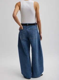 Outlet Tibi Classic Wash Denim Sid Jean Classic Blue