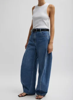Outlet Tibi Classic Wash Denim Sid Jean Classic Blue