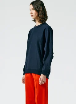 Hot Tibi Cocoon Crewneck Sweatshirt Navy