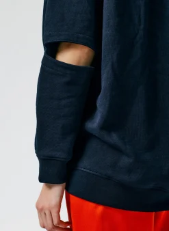 Hot Tibi Cocoon Crewneck Sweatshirt Navy