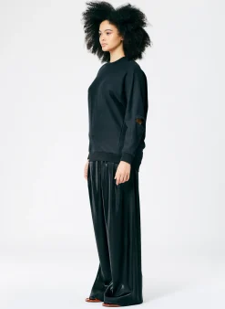 Sale Tibi Cocoon Crewneck Sweatshirt Black
