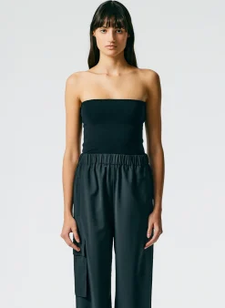 Outlet Tibi Compact Stretch Cashmere Tube Top Black