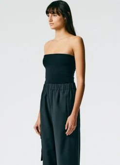 Outlet Tibi Compact Stretch Cashmere Tube Top Black