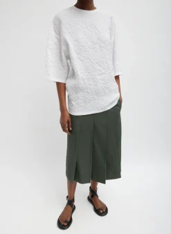 Tibi Crinkle Shirting Easy T-Shirt White