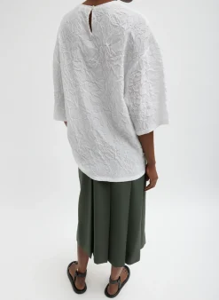 Tibi Crinkle Shirting Easy T-Shirt White