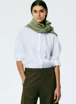 Outlet Tibi Crinkle Shirting Oversized Shirt White