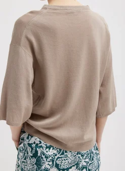 Best Tibi Crispy Sweater Oversized Easy T-Shirt Dark Stone