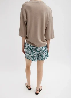 Best Tibi Crispy Sweater Oversized Easy T-Shirt Dark Stone