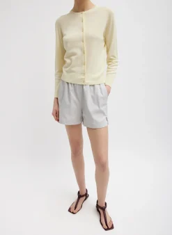 Outlet Tibi Crispy Sweater Shrunken Cardigan Butter