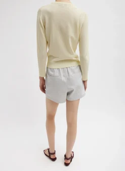 Outlet Tibi Crispy Sweater Shrunken Cardigan Butter