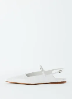 New Tibi Croc Print Rudy Flat White